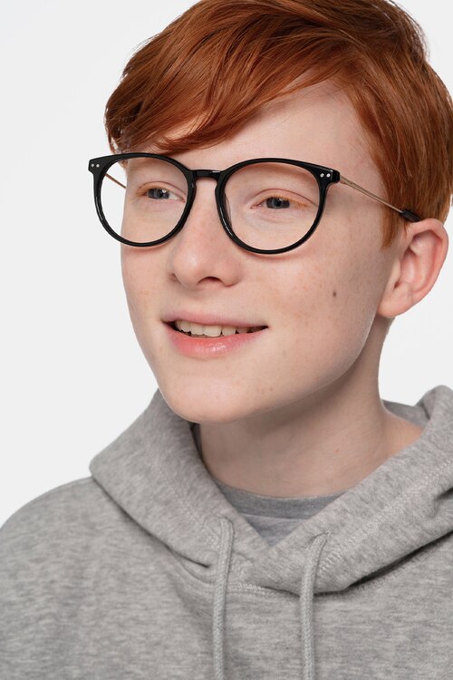 Clever Black Acetate-metalEyeglass Frames for Men from EyeBuyDirect