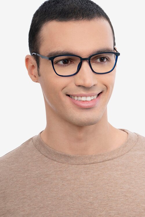 Traverse Navy Acetate-metalEyeglass Frames for Men from EyeBuyDirect