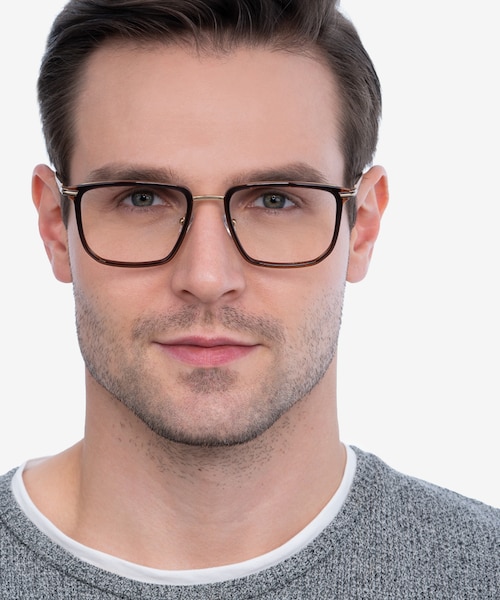 Glimpse Brown Gold Acetate, MetalEyeglass Frames for Men from EyeBuyDirect