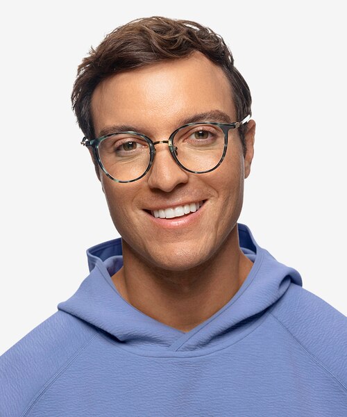 Aloft Green Floral Acetate-metalEyeglass Frames for Men from EyeBuyDirect