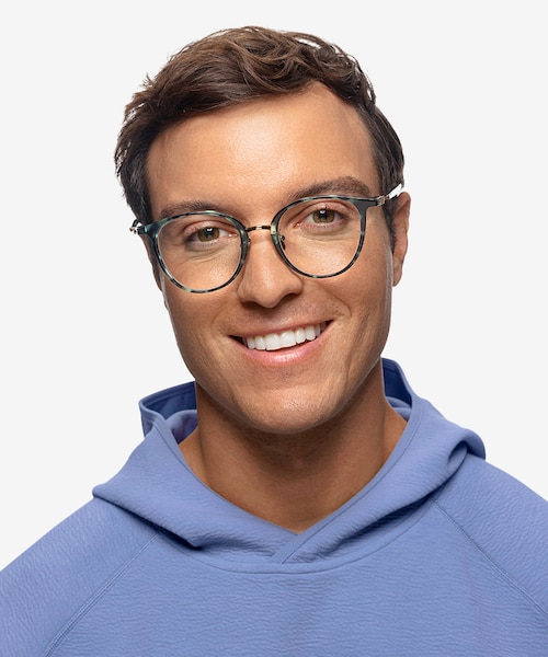 Aloft Green Floral Acetate, MetalEyeglass Frames for Men from EyeBuyDirect