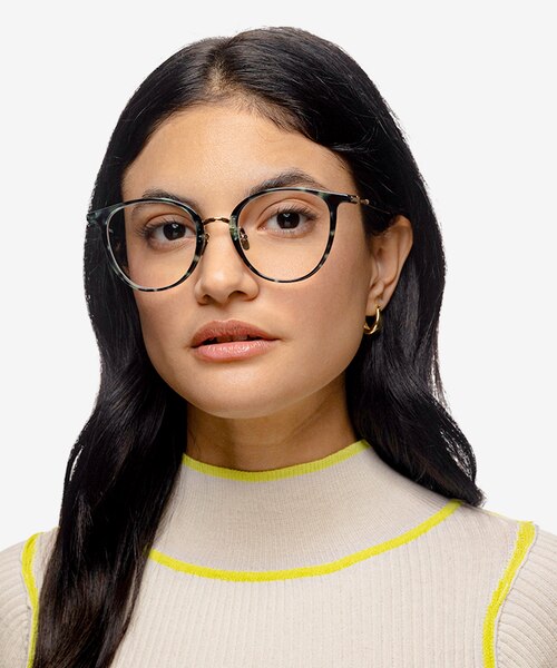 Aloft Green Floral Acetate-metalEyeglass Frames for Women from EyeBuyDirect