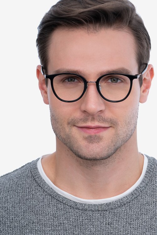 Aloft Black AcetateEyeglass Frames for Men from EyeBuyDirect