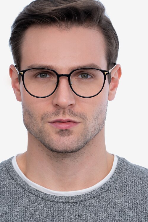 Peak Black AcetateEyeglass Frames for Men from EyeBuyDirect