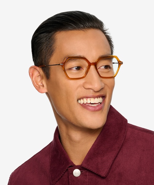 Carmel Mustard Acetate, MetalEyeglass Frames for Men from EyeBuyDirect