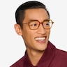 Carmel Mustard Acetate-metalEyeglass Frames for Men from EyeBuyDirect