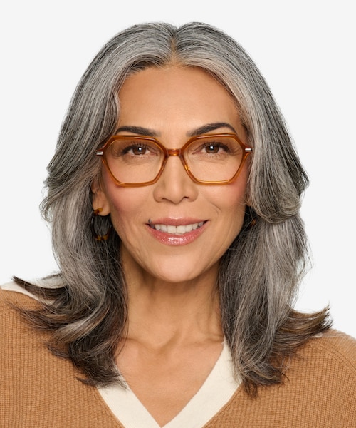 Carmel Mustard Acetate, MetalEyeglass Frames for Women from EyeBuyDirect