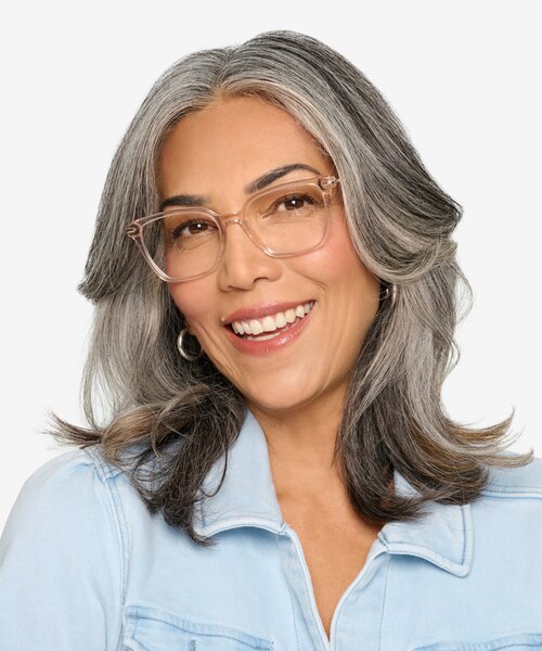 Dearly Clear Beige Acetate-metalEyeglass Frames for Women from EyeBuyDirect