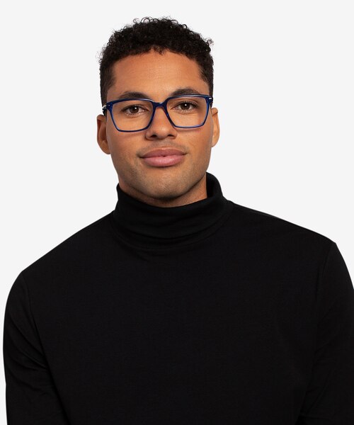 Sense Blue Acetate-metalEyeglass Frames for Men from EyeBuyDirect
