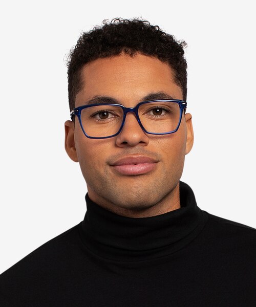 Sense Blue Acetate, MetalEyeglass Frames for Men from EyeBuyDirect