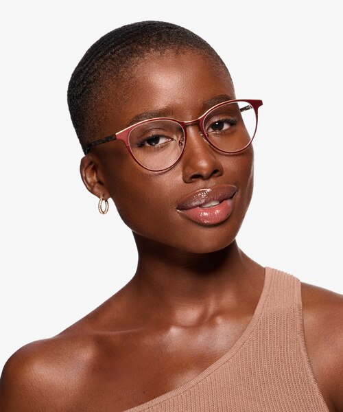 Vestige Rouge Acetate-metalMontures de lunettes de vue pour Femmes d'EyeBuyDirect