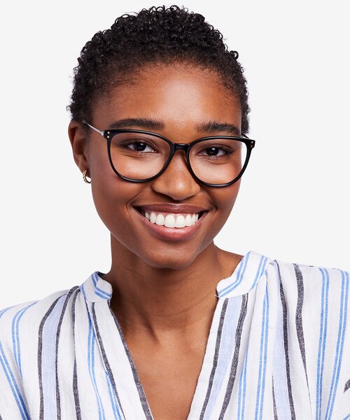 Nebulous Black Acetate-metalEyeglass Frames for Women from EyeBuyDirect