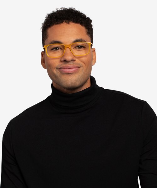 Marvel Jaune Acetate-metalMontures de lunettes de vue pour Hommes d'EyeBuyDirect