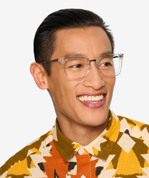 Poise Transparent Acetate-metalMontures de lunettes de vue pour Hommes d'EyeBuyDirect