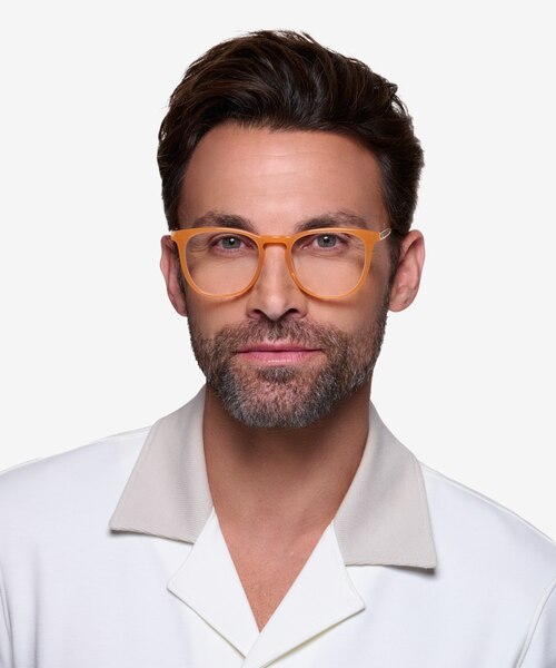 Vinyl Orange Acetate-metalEyeglass Frames for Men from EyeBuyDirect