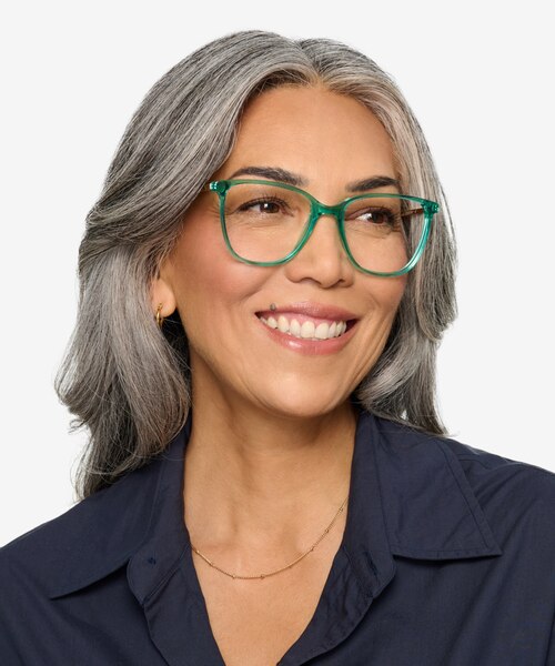 Aroma Emerald Green Acetate-metalEyeglass Frames for Women from EyeBuyDirect