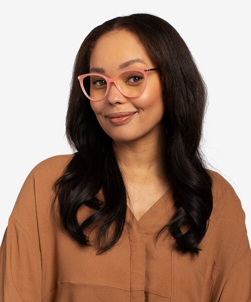 Attitude Coral Acetate-metalEyeglass Frames for Women from EyeBuyDirect