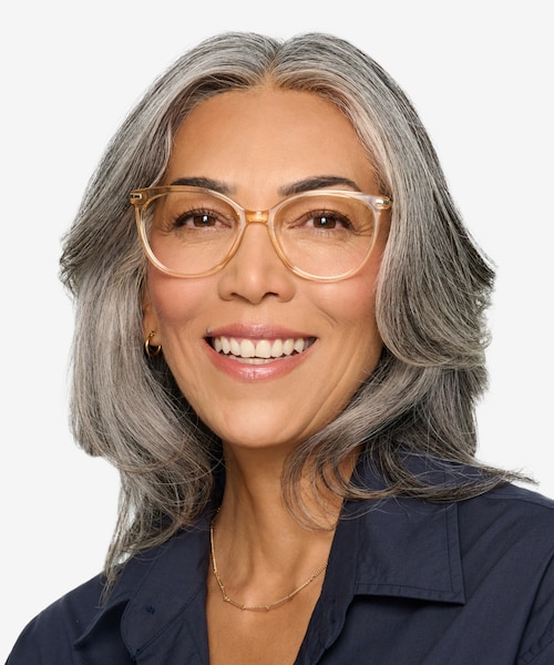 Attitude Clear Melon Acetate, MetalEyeglass Frames for Women from EyeBuyDirect