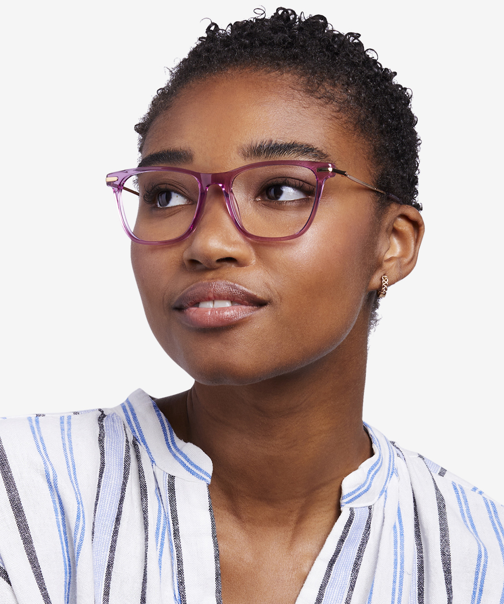 Sebastian Square Purple Glasses for Women | Eyebuydirect