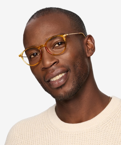 Amity Orange Plastic, MetalEyeglass Frames for Men from EyeBuyDirect