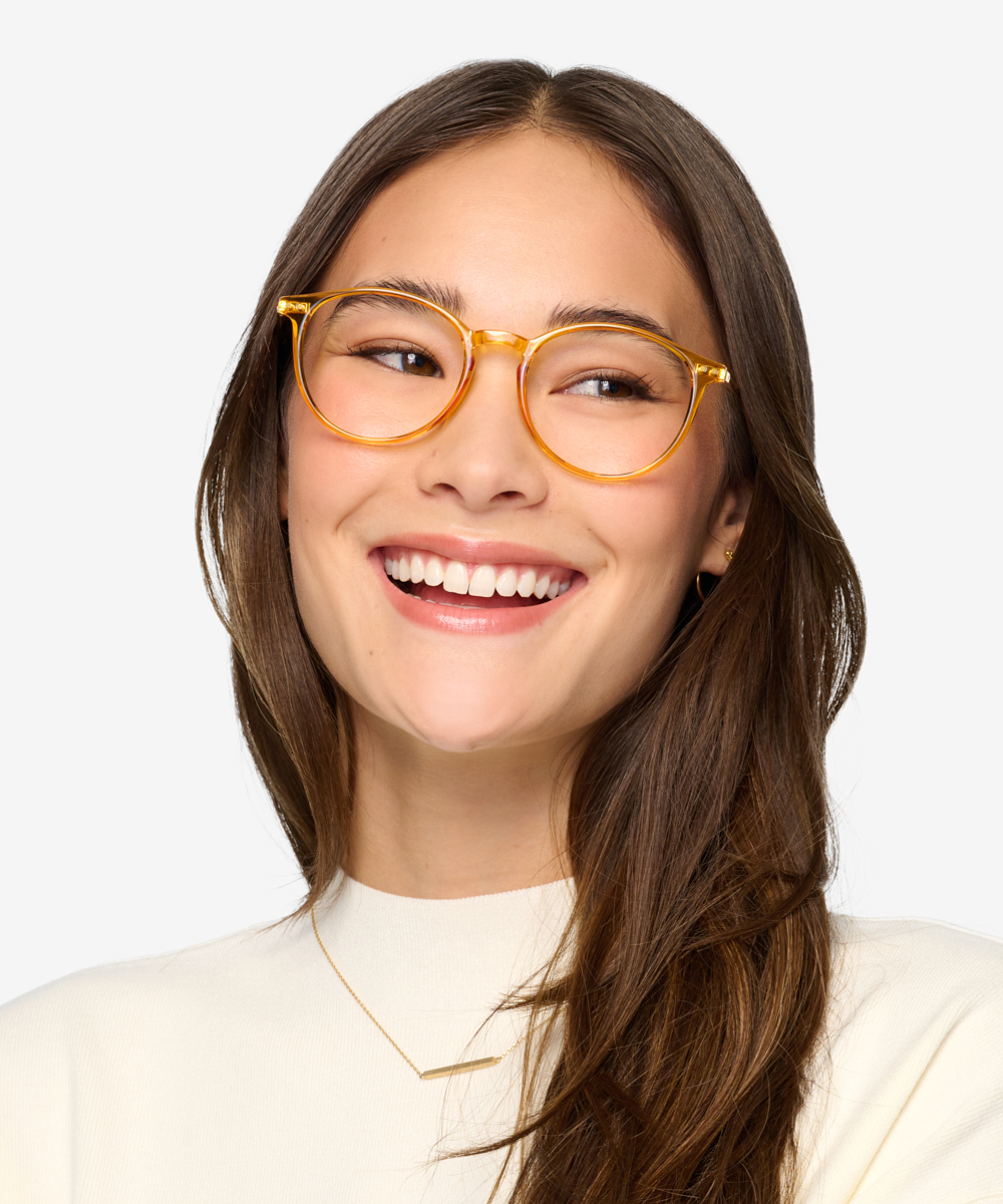 Amity Round Orange Full Rim Eyeglasses Eyebuydirect