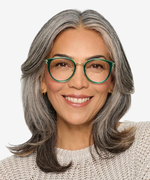 Hollie Teal Plastic-metalEyeglass Frames for Men from EyeBuyDirect