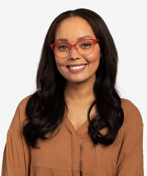 Marigold Red & Leopard Acetate-metalEyeglass Frames for Women from EyeBuyDirect