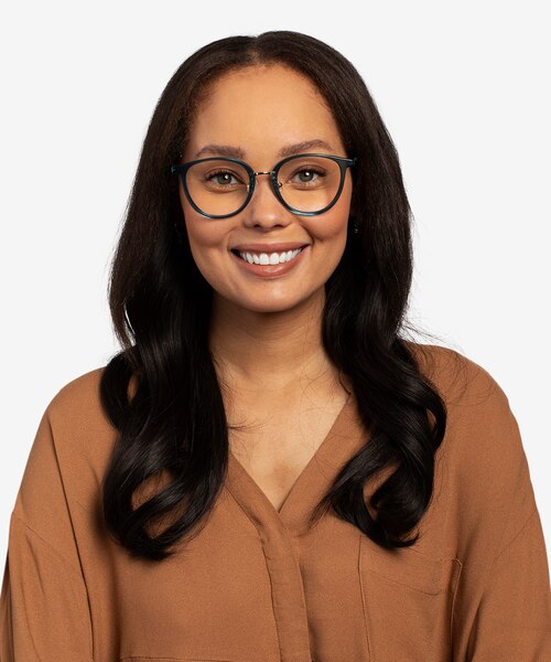 Shelby Teal Acetate-metalEyeglass Frames for Women from EyeBuyDirect