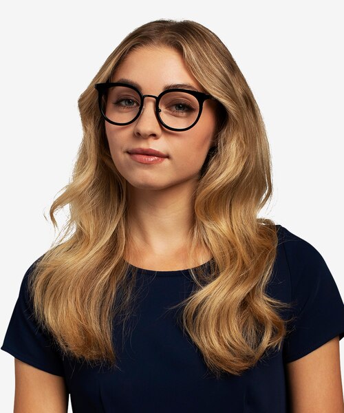 Murphy Black Acetate-metalEyeglass Frames for Women from EyeBuyDirect