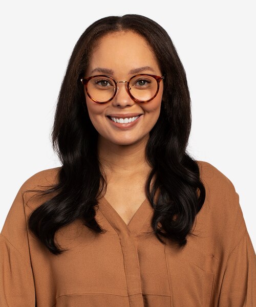 Jezzie Tortoise & Gold Acetate-metalEyeglass Frames for Women from EyeBuyDirect
