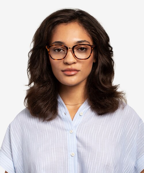 Biblio Tortoise Acetate-metalEyeglass Frames for Women from EyeBuyDirect