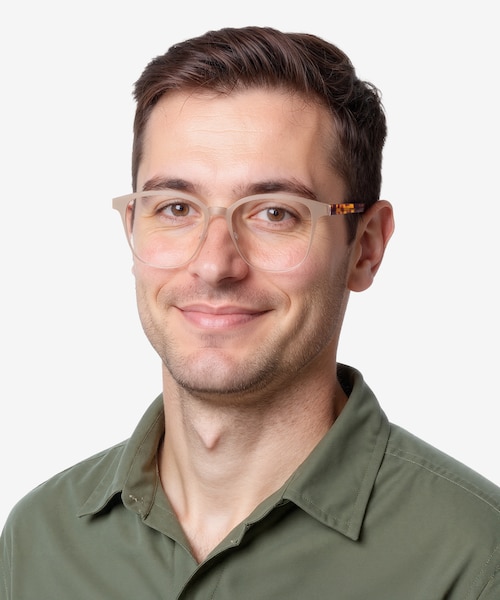 Intense Matte Gold Tortoise AcetateEyeglass Frames for Men from EyeBuyDirect
