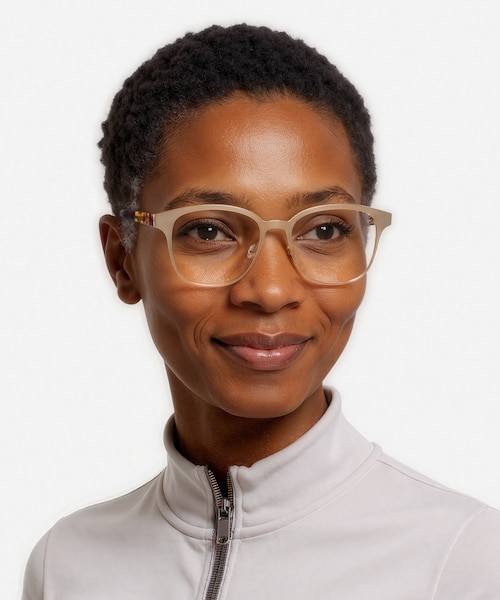 Intense Matte Gold Tortoise AcetateEyeglass Frames for Women from EyeBuyDirect