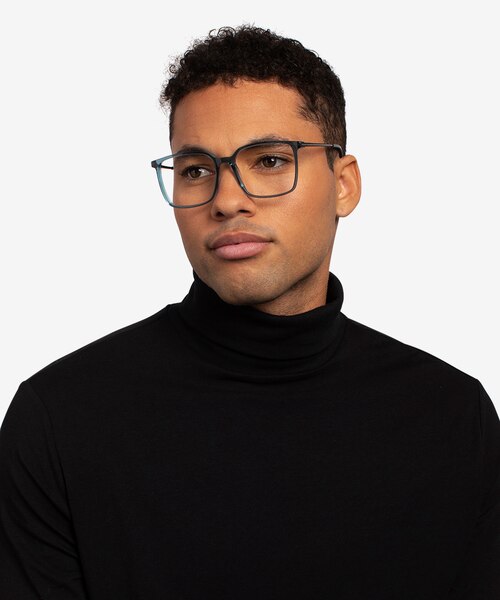 Easton Clear Blue Acetate-metalEyeglass Frames for Men from EyeBuyDirect