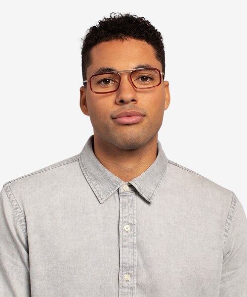 Watson Clear Red  Gold AcetateEyeglass Frames for Men from EyeBuyDirect