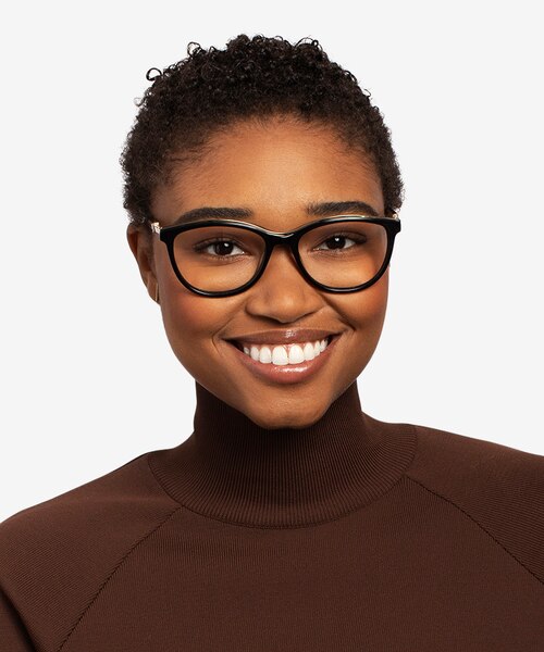Glam Black Acetate, MetalEyeglass Frames for Women from EyeBuyDirect