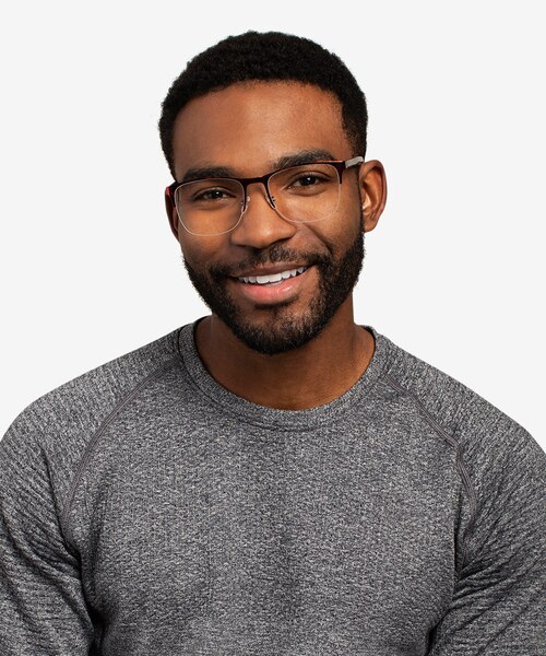 Emmerson Burgundy & Tortoise Acetate-metalEyeglass Frames for Men from EyeBuyDirect