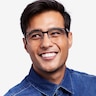 Emmerson Shiny Black & Red Acetate-metalEyeglass Frames for Men from EyeBuyDirect