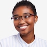 Emmerson Shiny Black & Red Acetate-metalEyeglass Frames for Women from EyeBuyDirect
