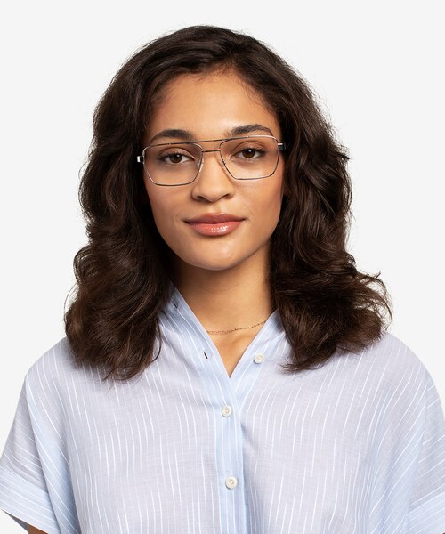 Colton Silver, Clear Blue & Tortoise AcetateEyeglass Frames for Women from EyeBuyDirect