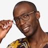 Clip Matte Black & Gold Plastic-metalEyeglass Frames for Men from EyeBuyDirect