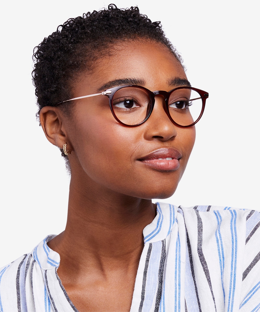 Womens red eyeglass store frames