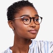 Particle Clear Red & Rose Gold Plastic, MetalEyeglass Frames for Women from EyeBuyDirect