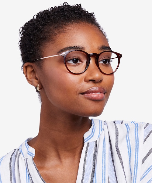 Particle Clear Red & Rose Gold Plastic, MetalEyeglass Frames for Women from EyeBuyDirect