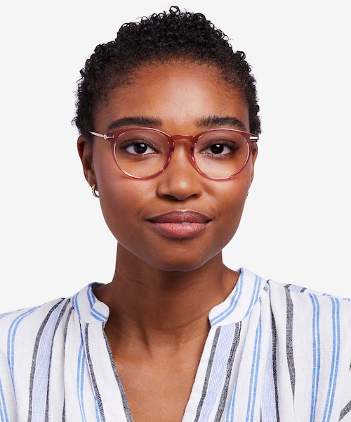 Particle Clear Pink & Rose Gold Plastic, MetalEyeglass Frames for Women from EyeBuyDirect