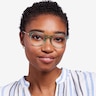 Particle Clear Green & Rose Gold Plastic-metalEyeglass Frames for Women from EyeBuyDirect