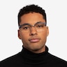 Renaissance Matte Blue & Gold MetalEyeglass Frames for Men from EyeBuyDirect