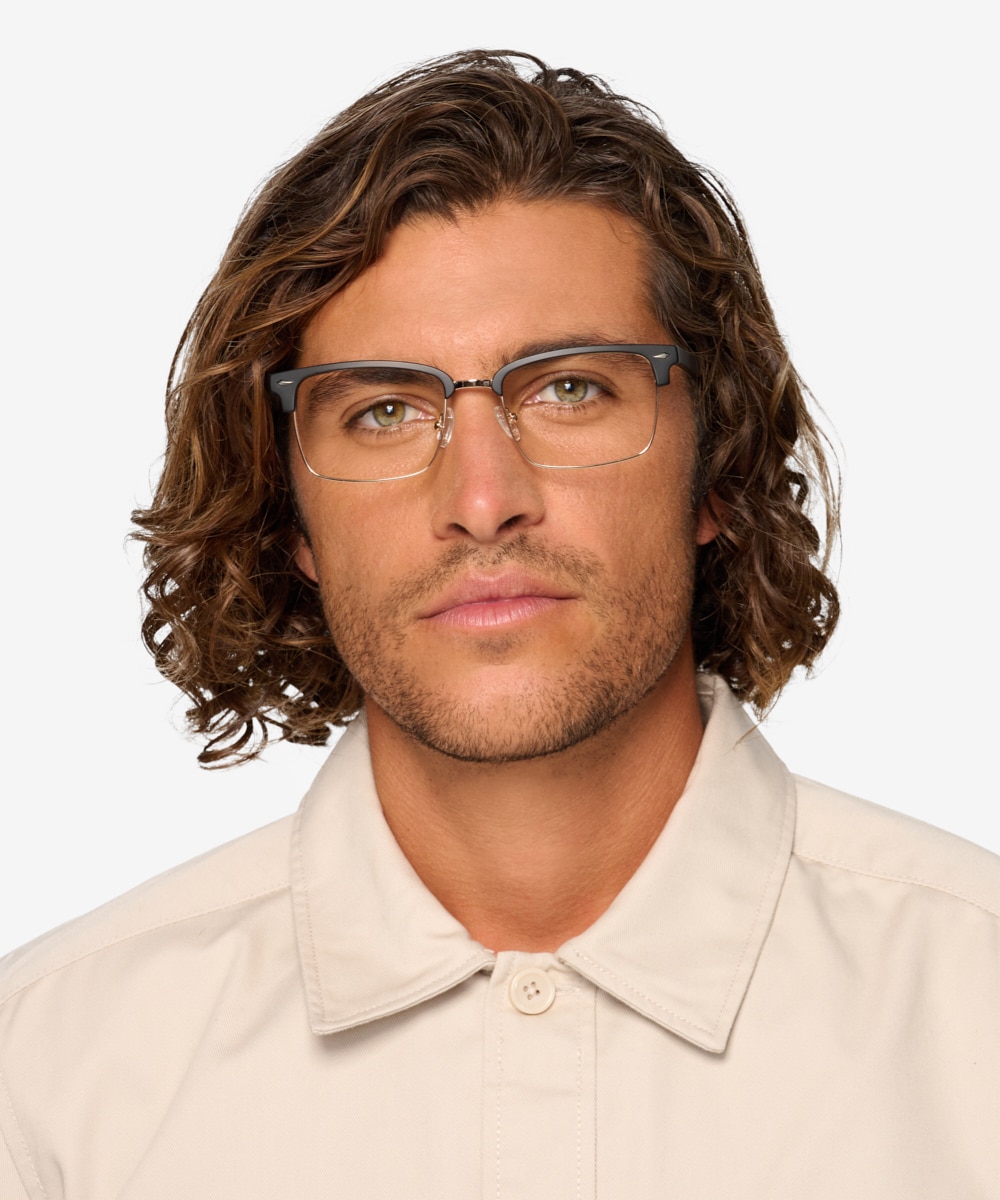 Mens glasses gold frame best sale