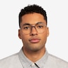 Subject Silver & Clear Blue Acetate-metalEyeglass Frames for Men from EyeBuyDirect