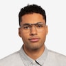 Dynamo Clear Blue & Gunmetal Acetate-metalEyeglass Frames for Men from EyeBuyDirect